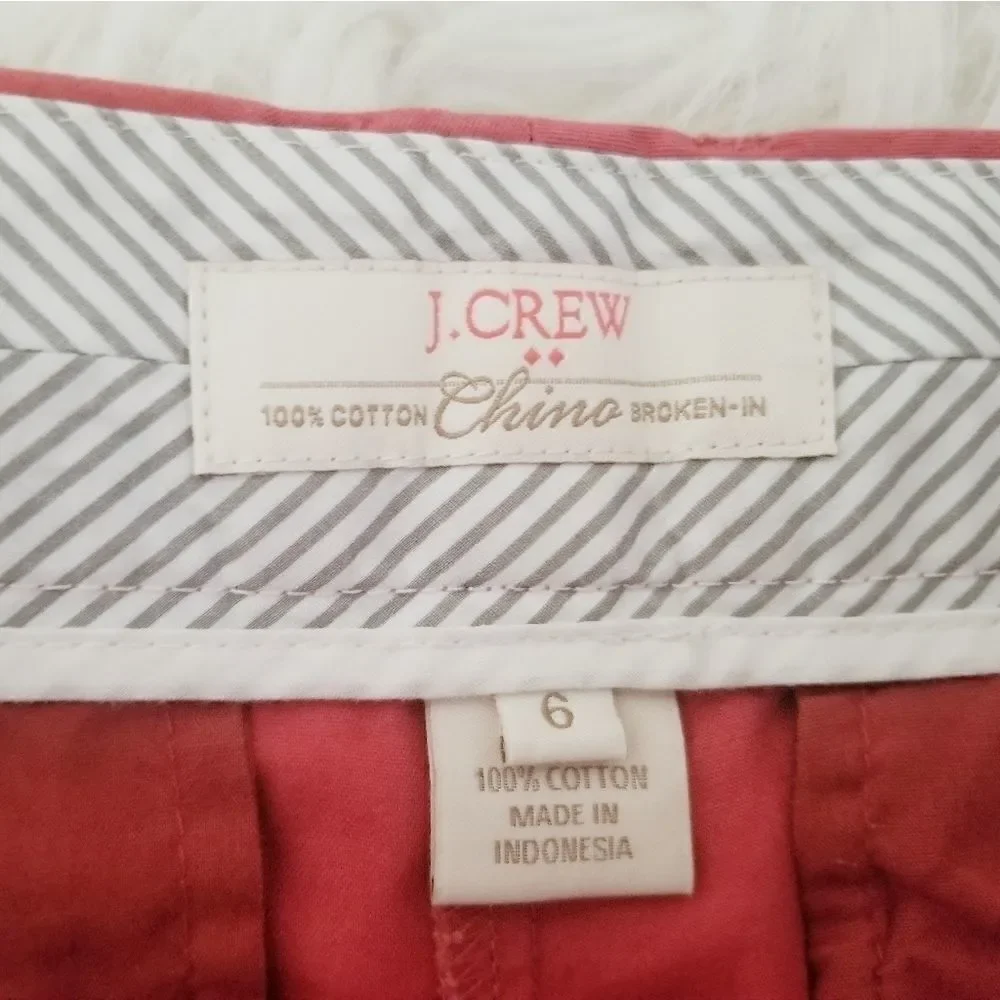 J Crew 100% cotton chinos broken in shorts